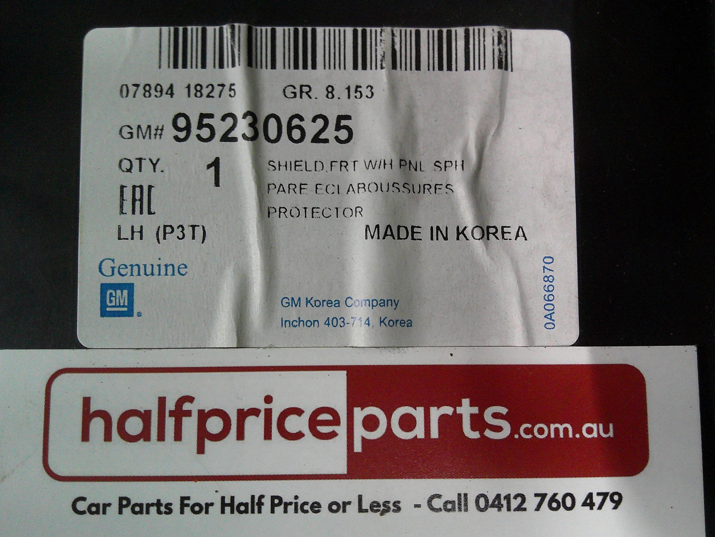 Holden TM Barina Genuine Left Hand Front Wheel House Side Splash Shield New Part