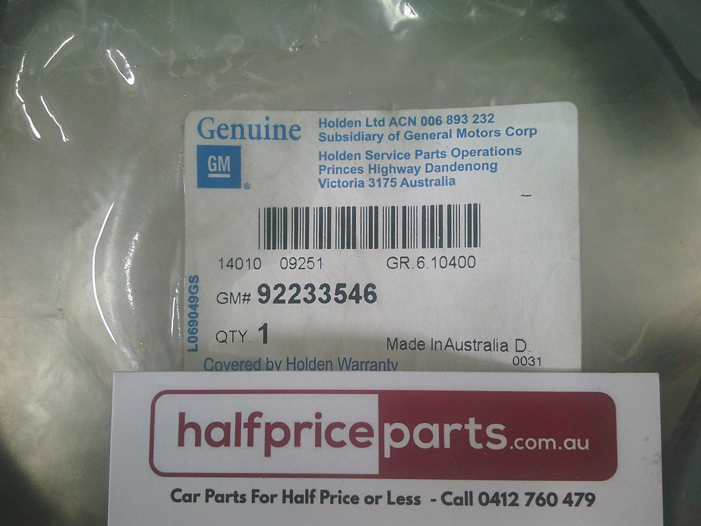 Holden Commodore VE Genuine Front Spring Insulator - New Part
