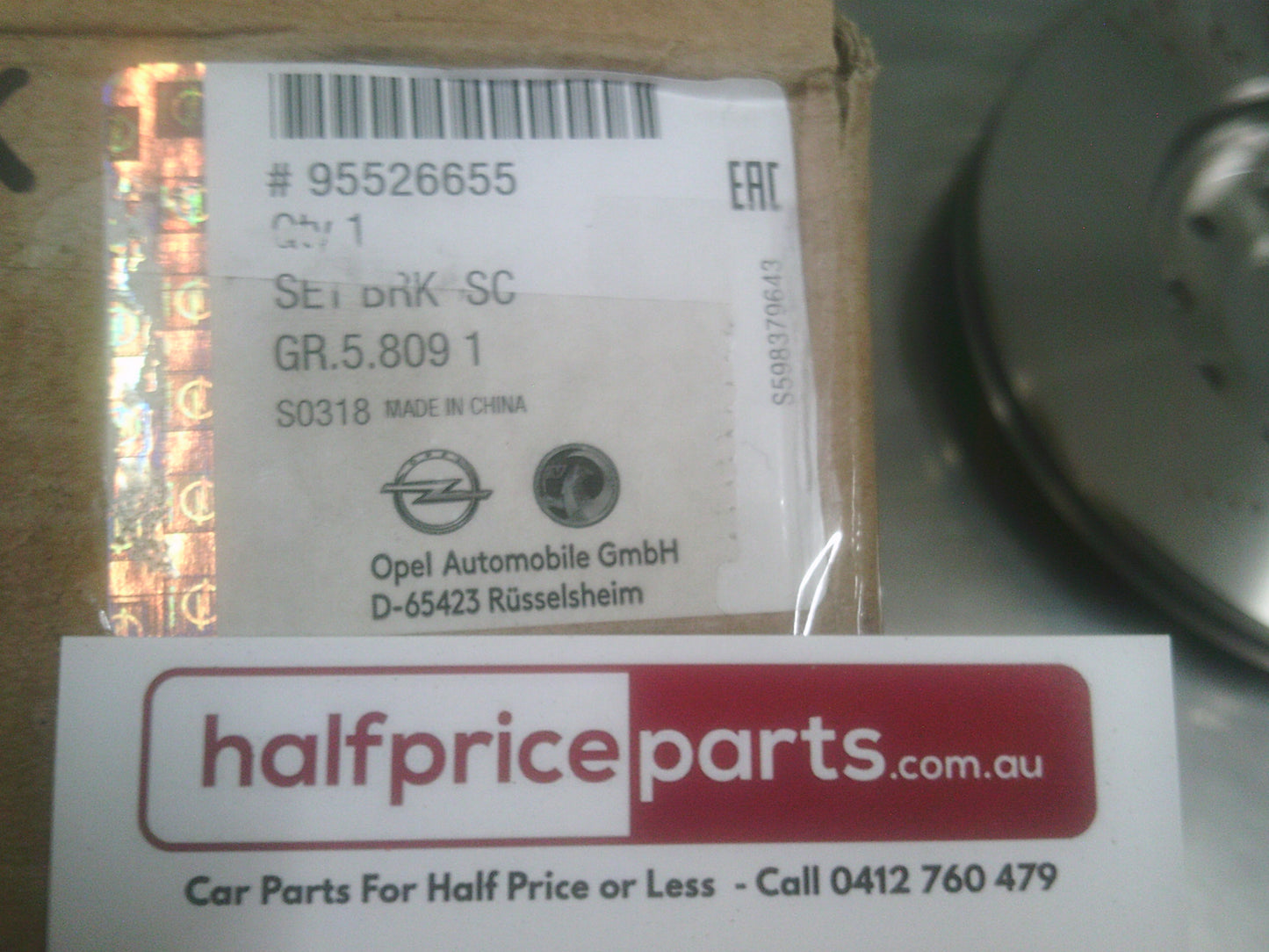 Holden AH/CD/TS Astra/Zafira Genuine Front Disc Brake Rotors Standard (Pair) New Part