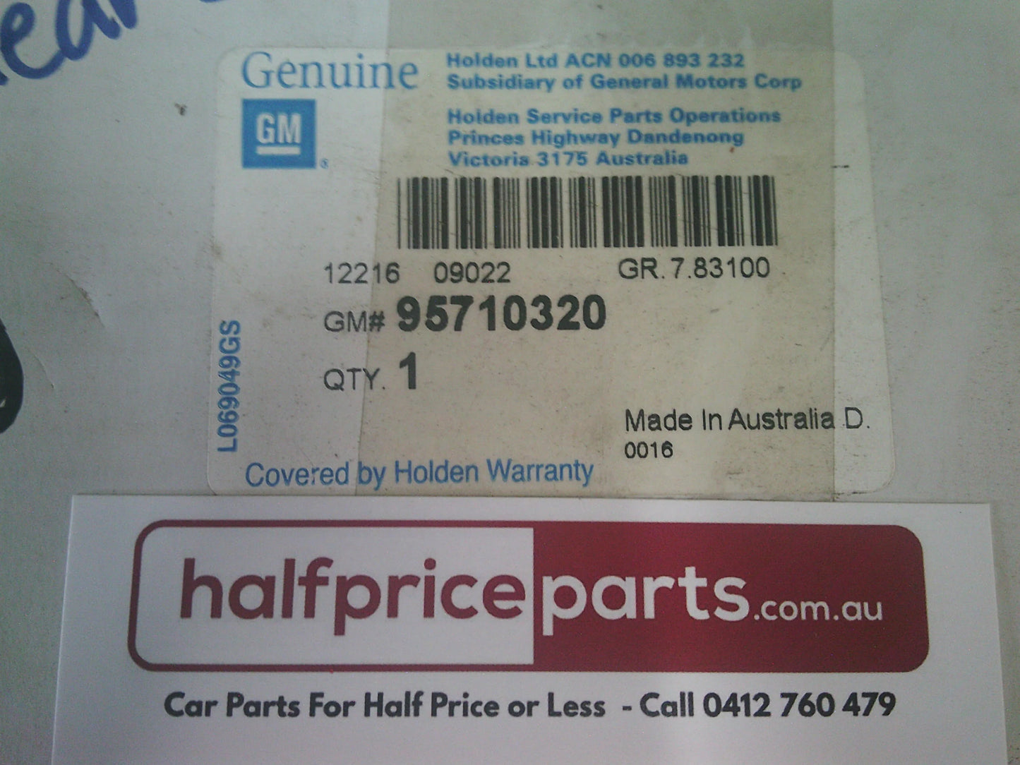 Holden CG Captiva Genuine Rear Parking Replacement Sensor (Black) New Part