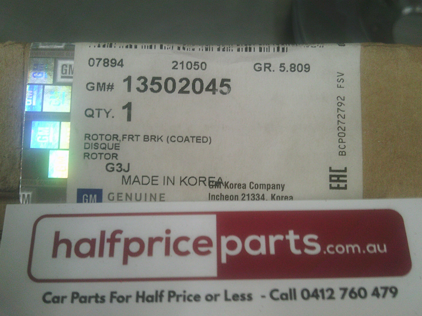 Holden JH Cruze Genuine Front Disc Brake Rotor New Part