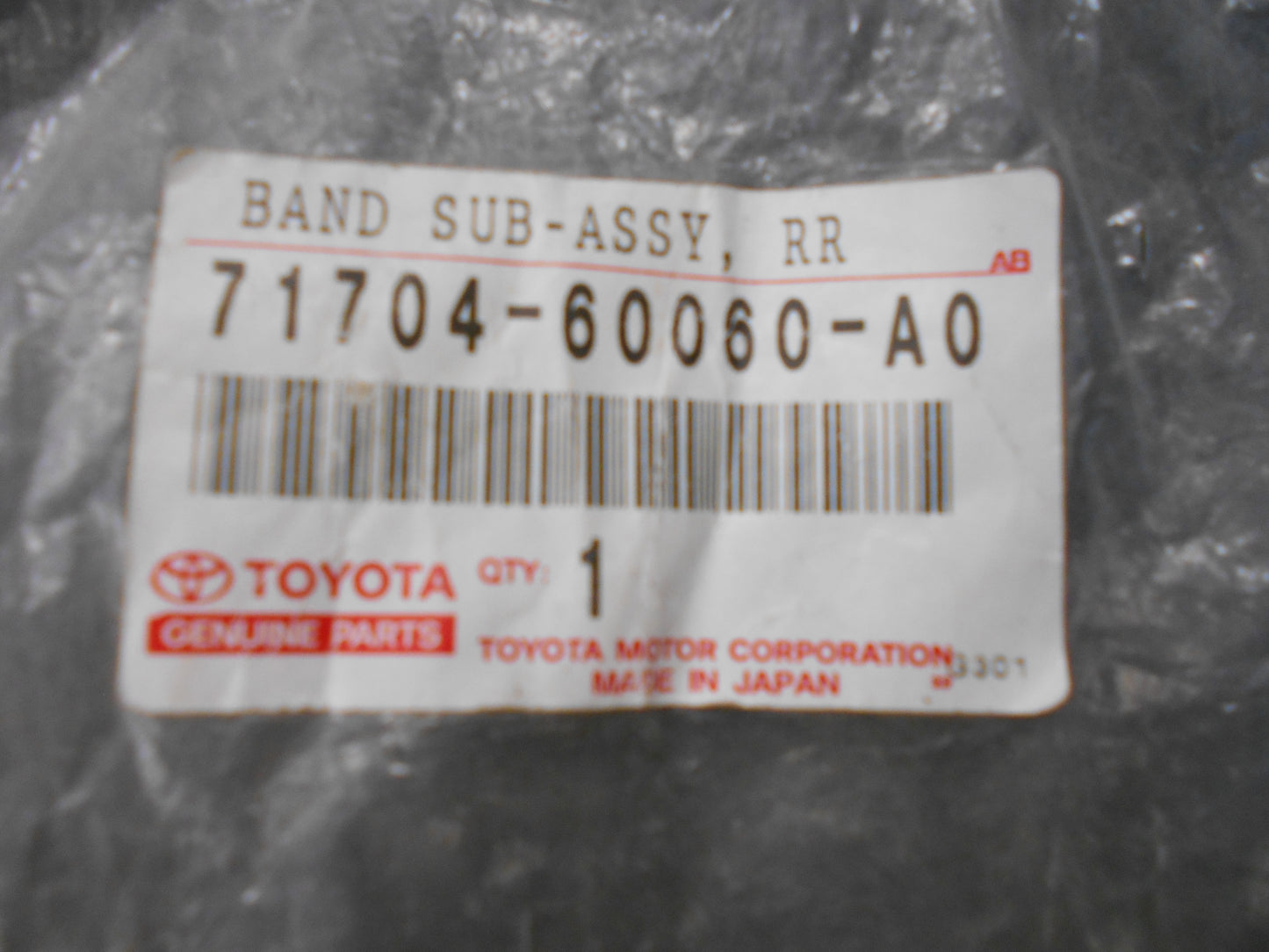 Toyota Landcruiser Genuine Rear Side Seat Band Sub Assembly New Part