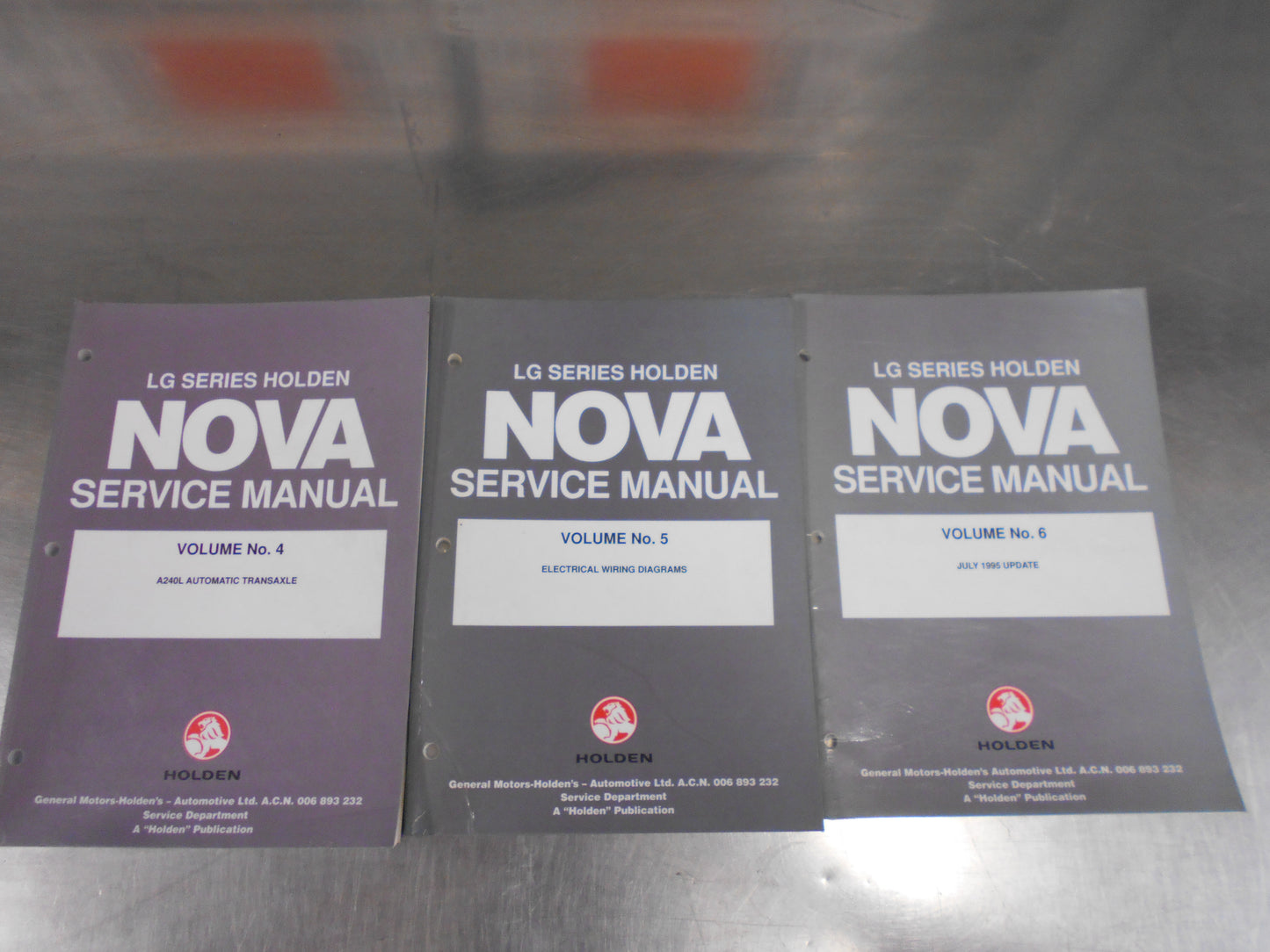 Holden Nova  LG Series Genuine Service Manuals Vol.4 - Vol.6 Used