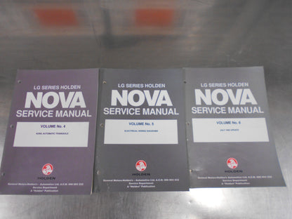 Holden Nova  LG Series Genuine Service Manuals Vol.4 - Vol.6 Used