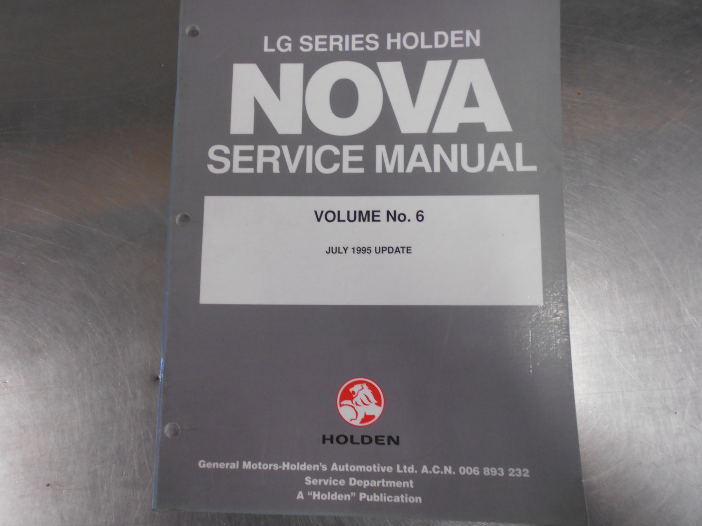 Holden Nova  LG Series Genuine Service Manuals Vol.4 - Vol.6 Used