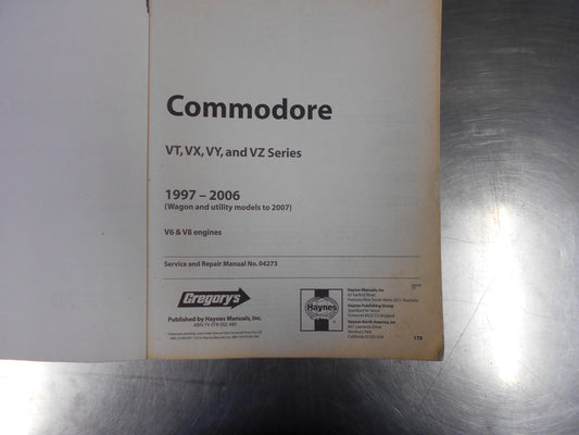 Gregorys Genuine Holden Commodore Workshop Manual Used