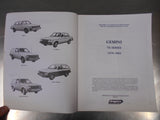 Gregorys Genuine Holden Gemini 1979 - 1982 Service Manual