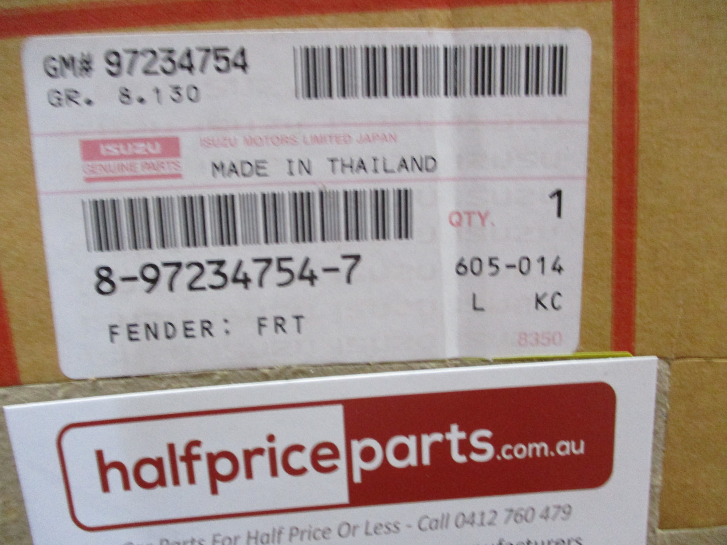 Holden RA Rodeo Genuine Drivers Front Guard Suits Flare (Primer) New Part