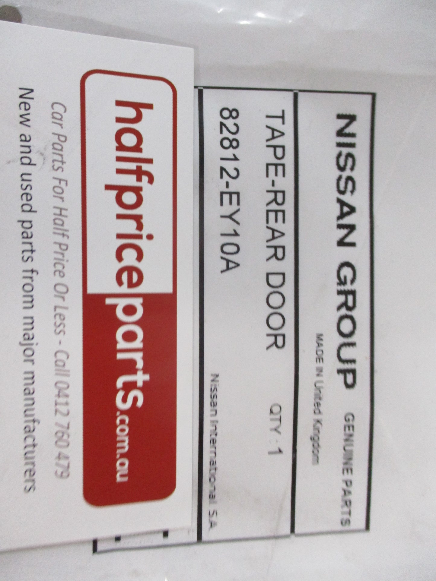 Nissan Qashqai Genuine Right Hand Rear Door Black Out Tape New Part