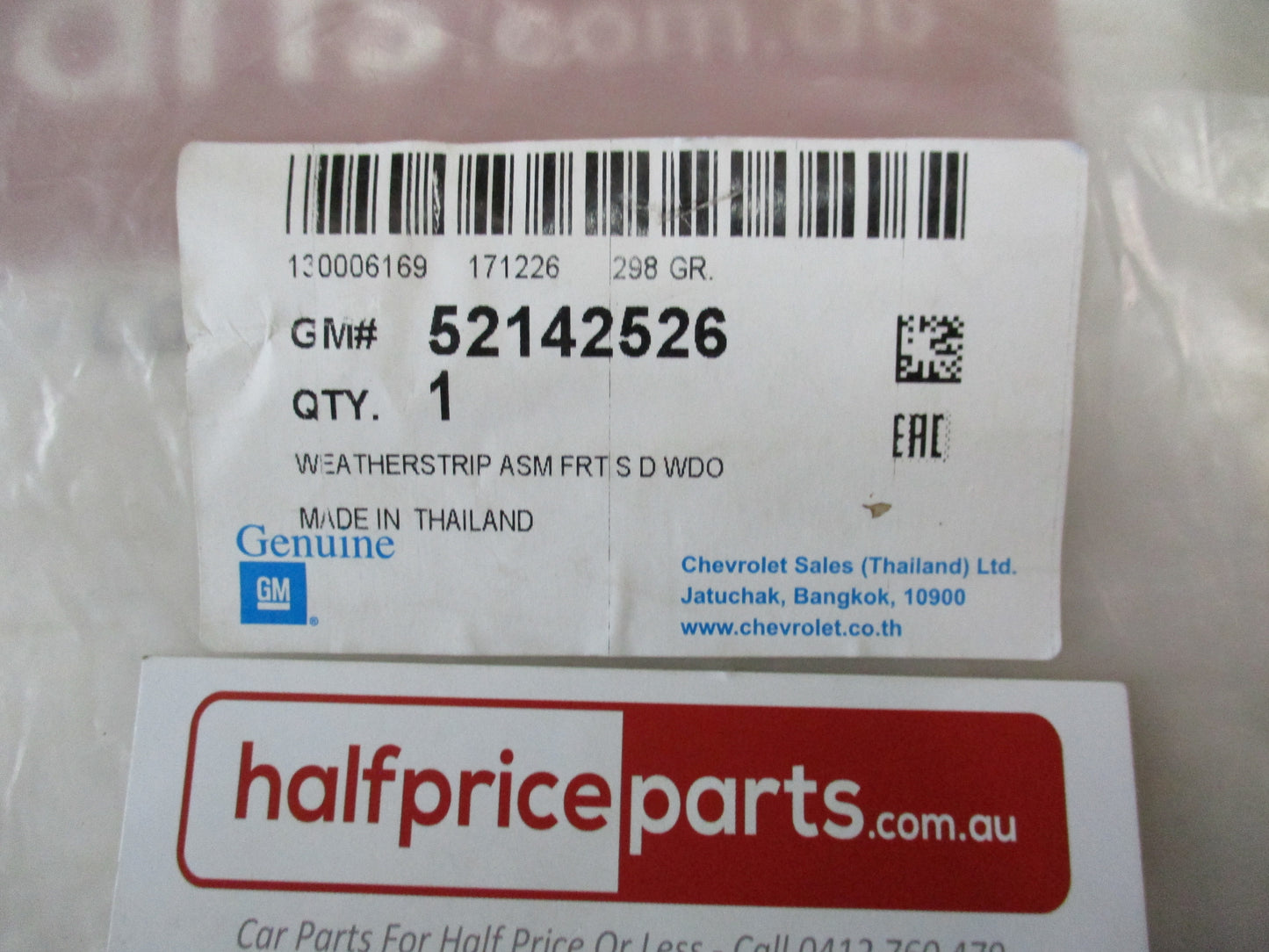 Holden RG Colorado/Trailblazer Genuine Right Hand Front Door Bailey Channel Window Runner New Part