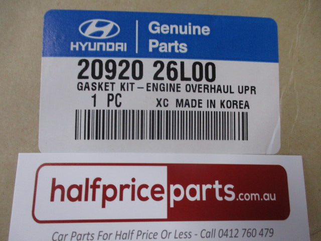Hyundai Accent/Getz/Kia/Rio Genuine 1.4ltr Upper Head Gasket Kit New Part