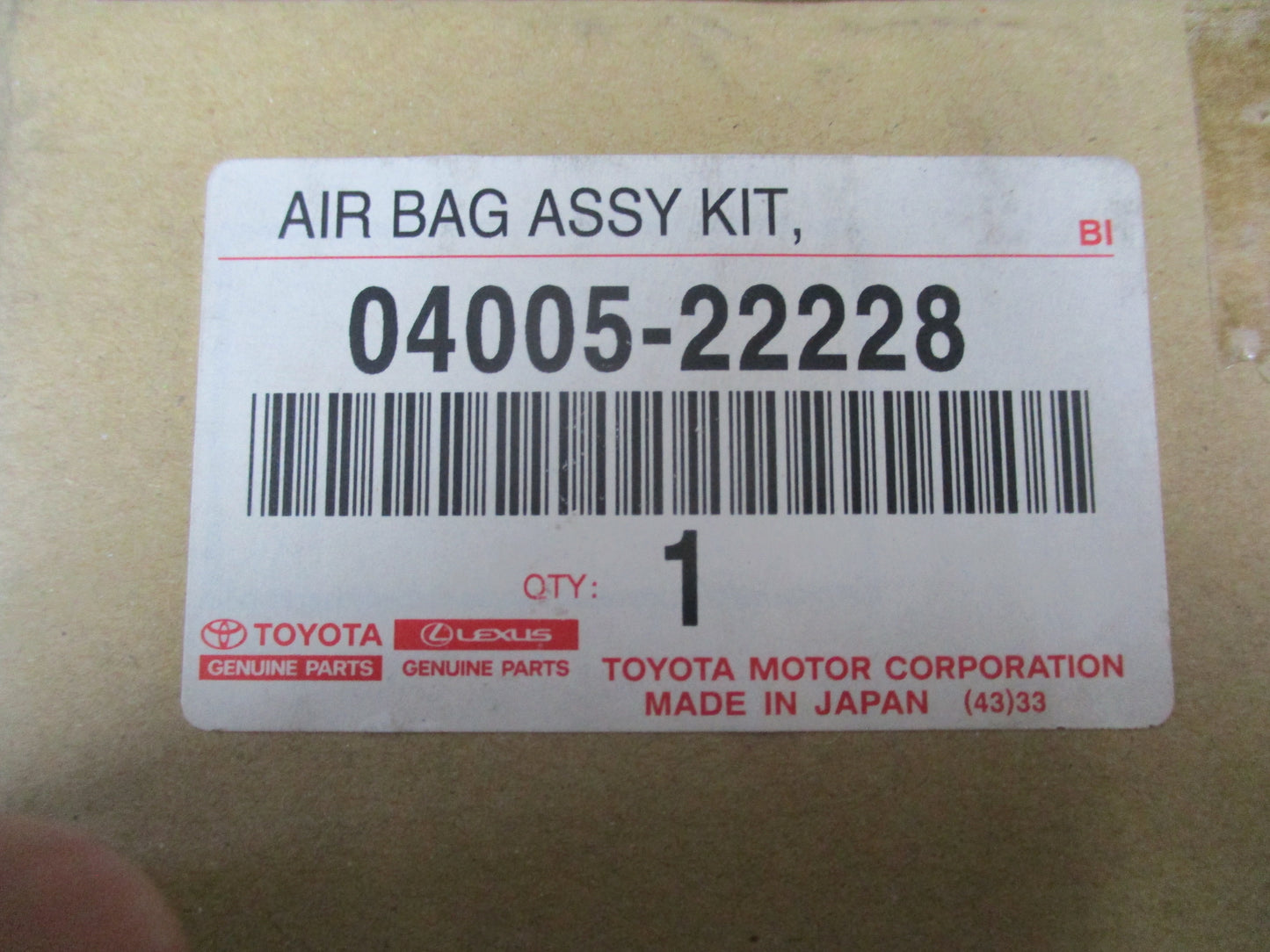 Toyota Genuine Passenger Side Air Bag Assy Kit New Part
