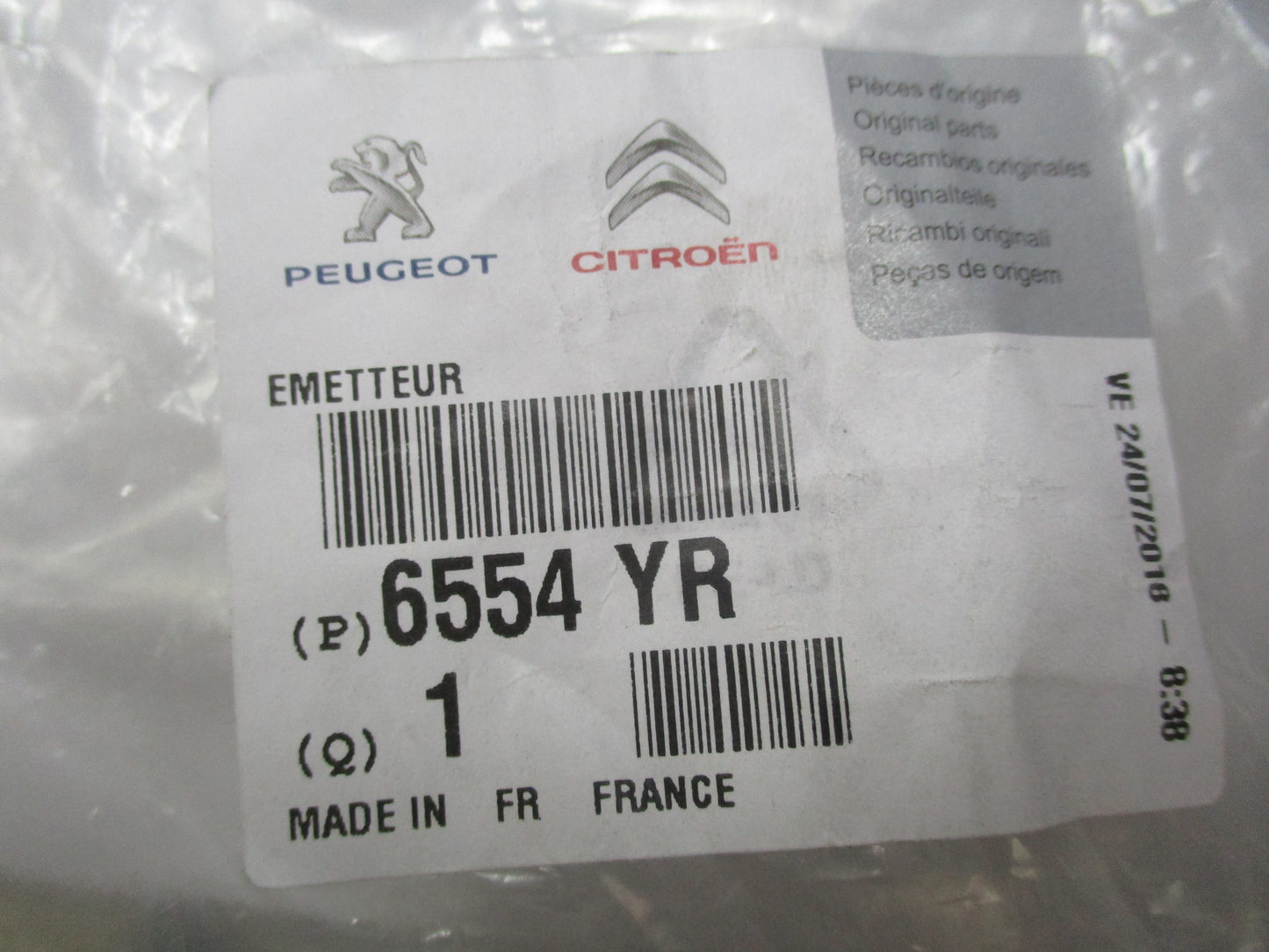 Peugeot 206 Genuine 2 Button Remote Fob New Part