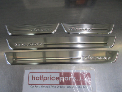 Hyundai Tucson Genuine Stainless Steel Entry Door Guard Set (Scuff Plate Set) New Part