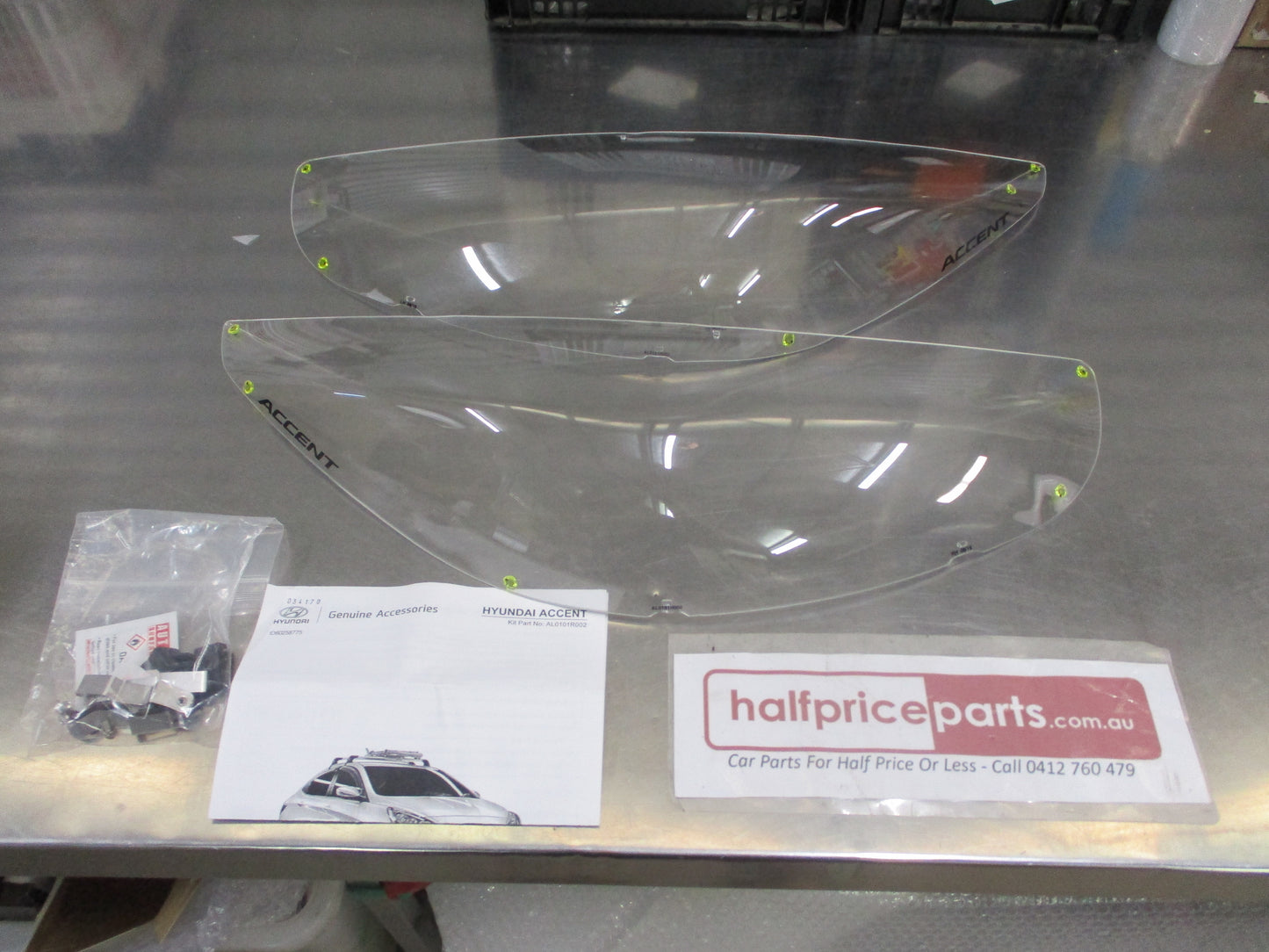 Hyundai Accent Genuine Headlight Protector Pair (With Fitting Kit) New Part