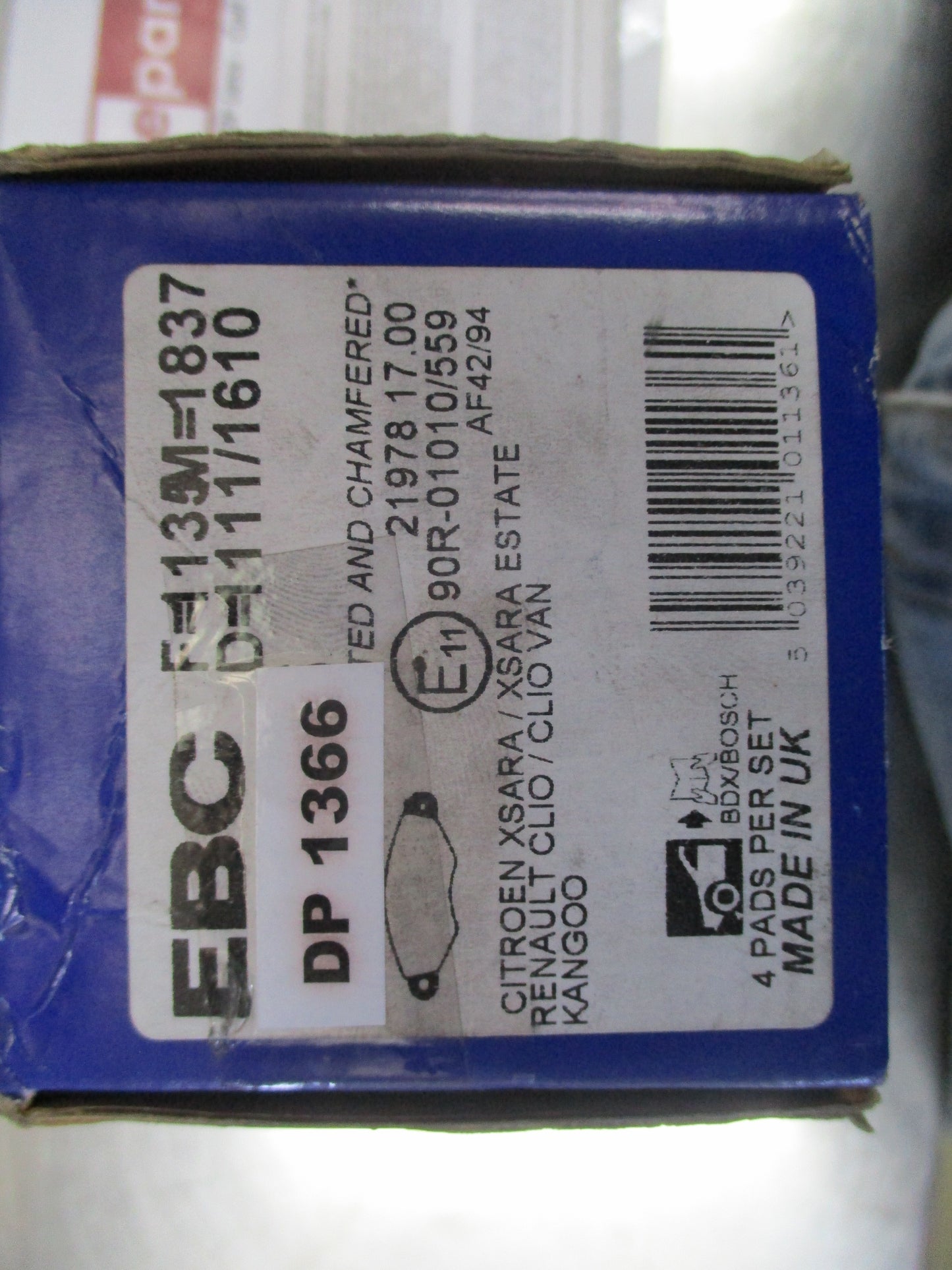 EBC Ultimax Peugeot 206 & 306 Front Brake Pad Set New Part
