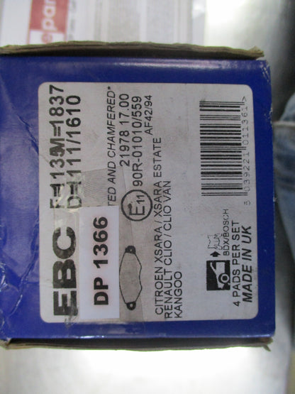 EBC Ultimax Peugeot 206 & 306 Front Brake Pad Set New Part