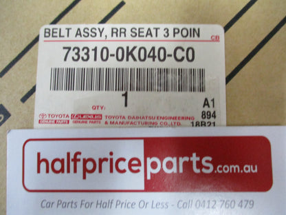 Toyota Hilux/Fortuner Genuine Rear 3 Point Middle Seat Belt New Part