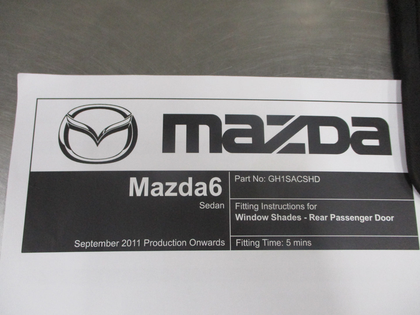 Mazda 6 GH Sedan Genuine Rear Door Shades Pair New Part