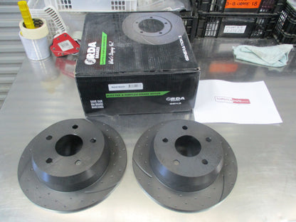 RDA Rear Slotted & Dimples Rotor Pair Suits Jeep Cherokee New Part