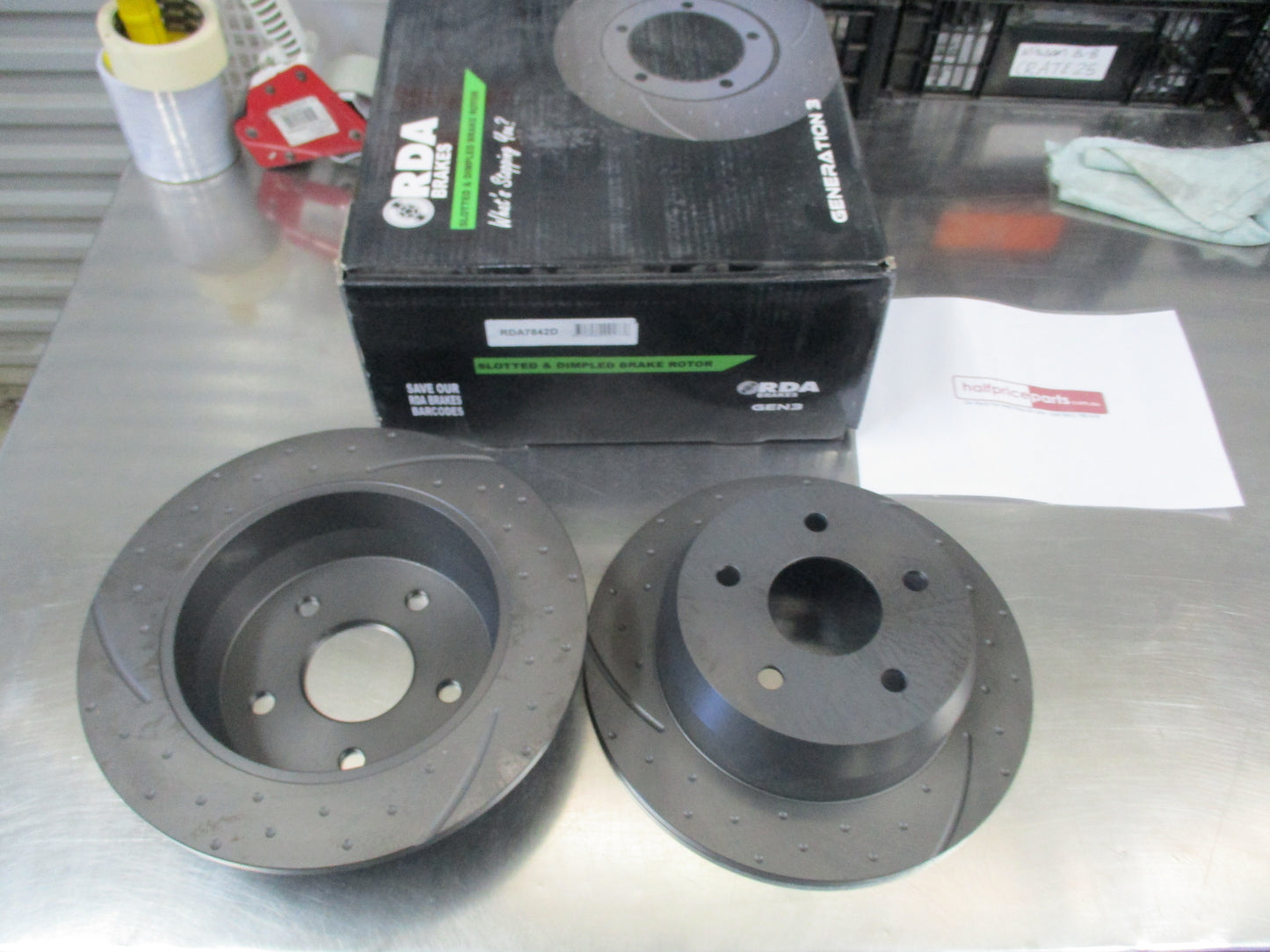 RDA Rear Slotted & Dimples Rotor Pair Suits Jeep Cherokee New Part