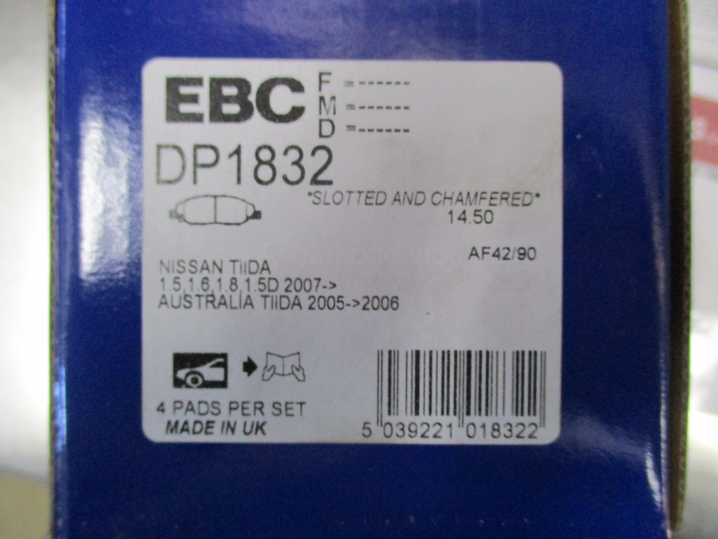 EBC Ultimax Nissan Tiida / Cube Front Brake Pad Set New Part