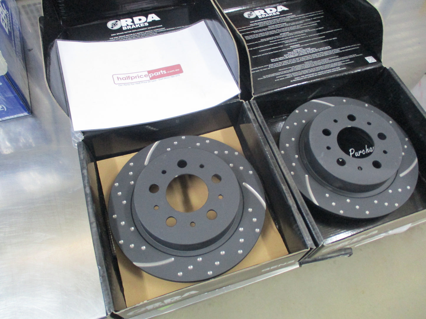 RDA Rear Slotted & Dimpled Disc Brake Pair To Suit Volvo S90 / V90 New Part