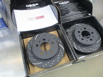 RDA Rear Slotted & Dimpled Disc Brake Pair To Suit Volvo S90 / V90 New Part