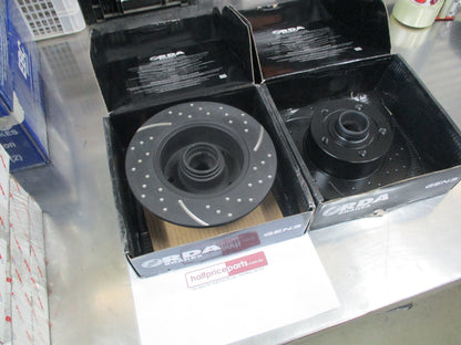 RDA Rear Slotted / Dimpled Brake Rotor Pair Suits Audi A4 New Part