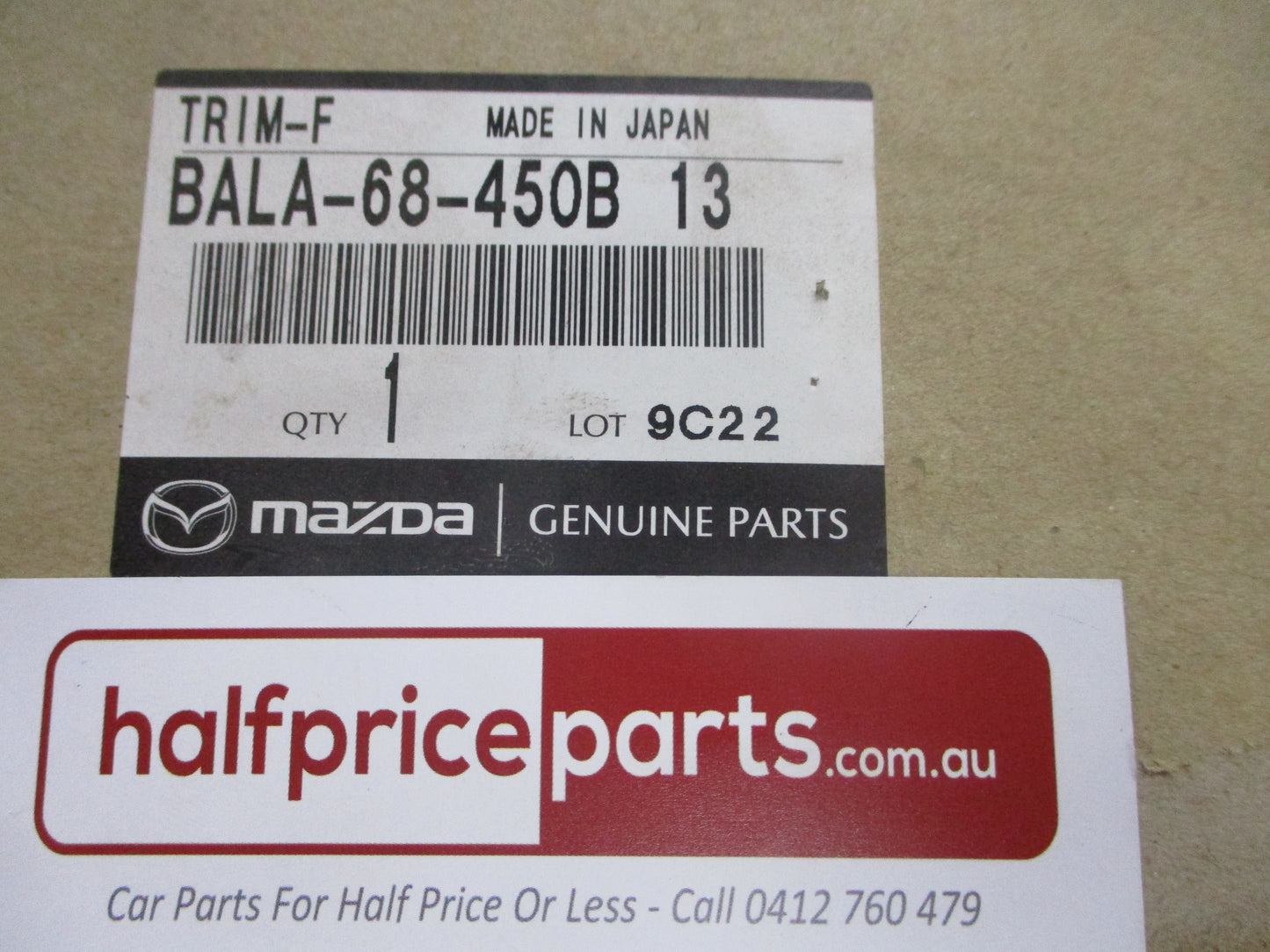 Mazda 3 Genuine Left Hand Front Door Trim (Leather) New Part