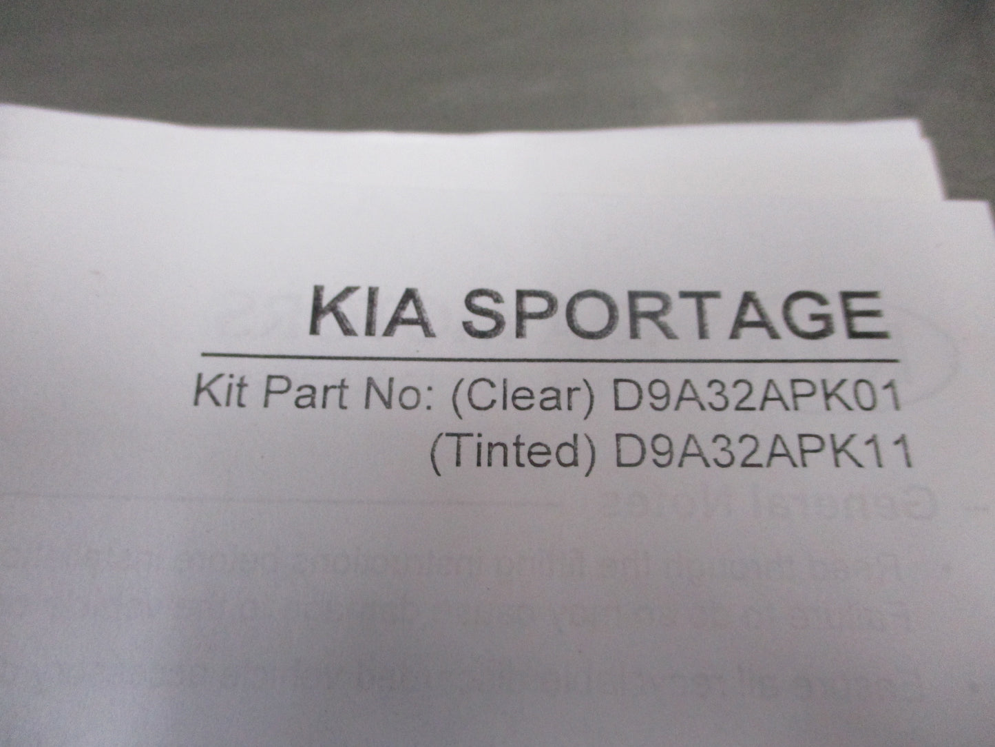 Kia Sportage QL Genuine Clear Bonnet Protector With Fitting Kit  New Part