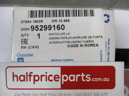 Holden Barina/Trax Genuine Jet Black Drivers Door Lock Switch New Part