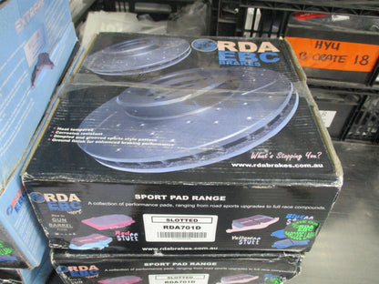 RDA Slotted & Dimpled Front Rotor Pair To Suit Toyota Corolla New Part