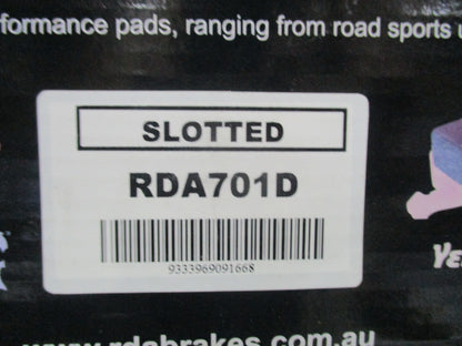 RDA Slotted & Dimpled Front Rotor Pair To Suit Toyota Corolla New Part