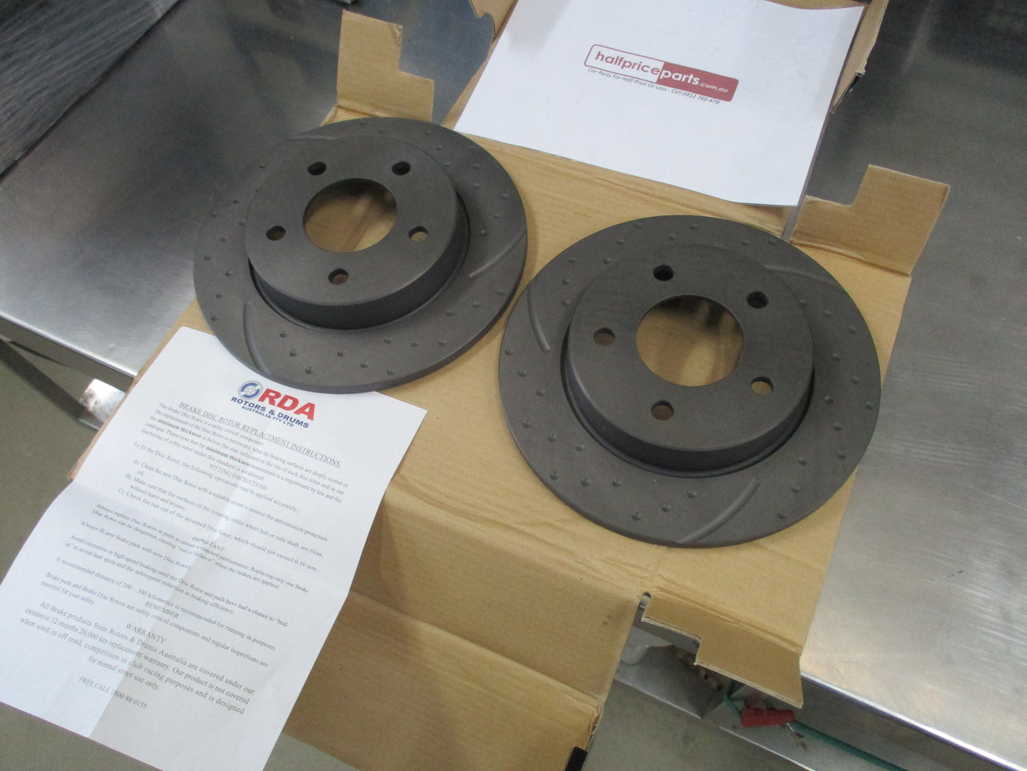 RDA Rear Slotted & Dimpled Disc Rotors To Suit Mazda 3 BK & BL 2.0L New Part