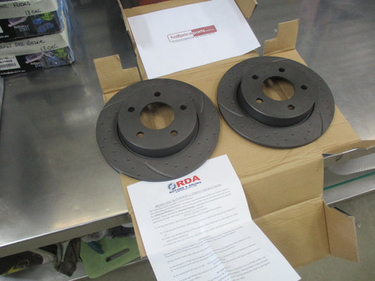RDA Rear Slotted & Dimpled Disc Rotors To Suit Mazda 3 BK & BL 2.0L New Part