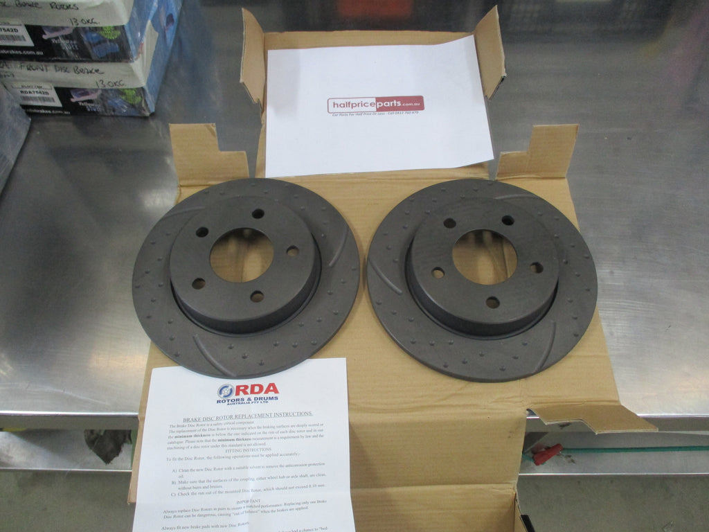 RDA Rear Slotted & Dimpled Disc Rotors To Suit Mazda 3 BK & BL 2.0L Ne ...
