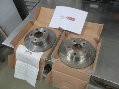 RDA Slotted & Dimpled Rear Brake Rotor Pair To Suit Audi A6 / RS6 / S6 New Part