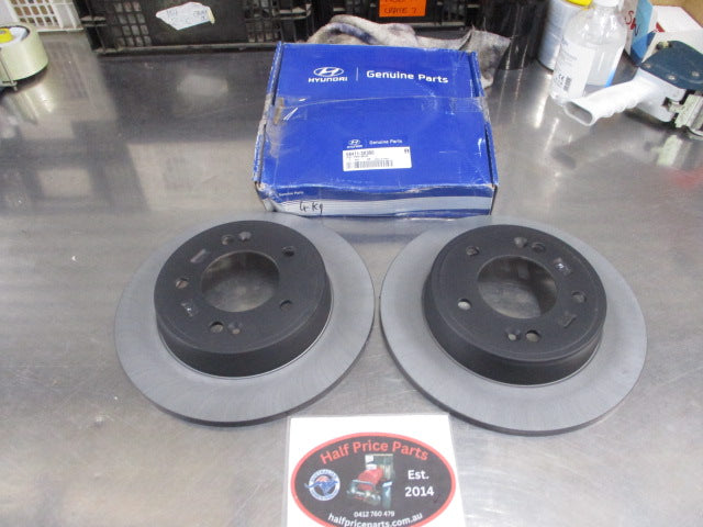 Hyundai Elantra-Venue-Kona-Veloster/Kia Cerato-Seltos-Soul Genuine Rear Disc Rotor Pair New Part