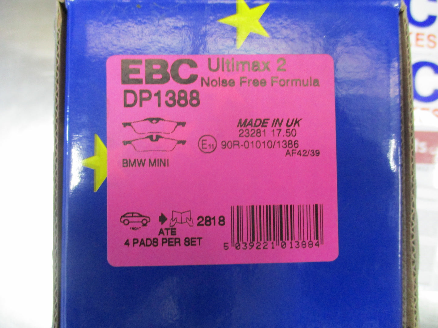 EBC Ultimax 2 Front Brake Pad Set To Suit Mini Countryman / Cabriolet / Cooper S New Part