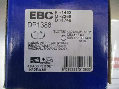 EBC Ultimax Front Brake Pad Set To Suit Nissan Interstar / Renault Master New Part
