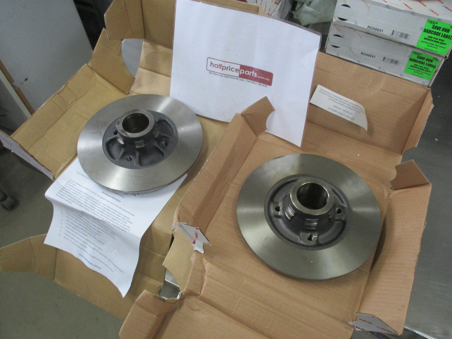 RDA Rear Disc Rotors (Pair) To Suit Renault 19 W/ABS New Part.