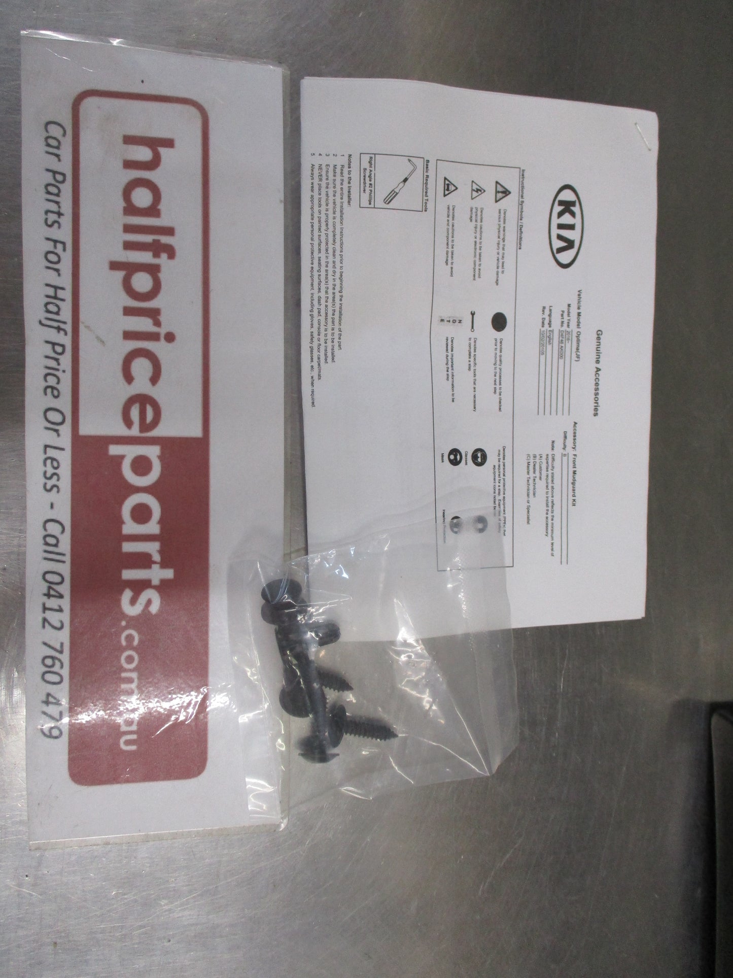 Kia Optima Genuine Front Mud Flap Set With Fitting Kit New Part