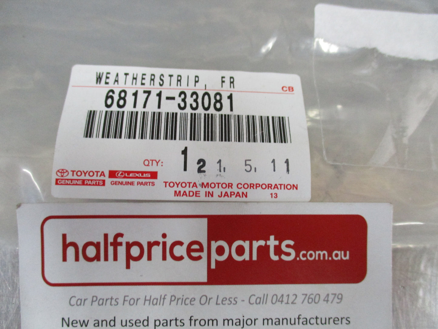 Toyota Camry Genuine Inner Right Hand Weatherstrip New Part