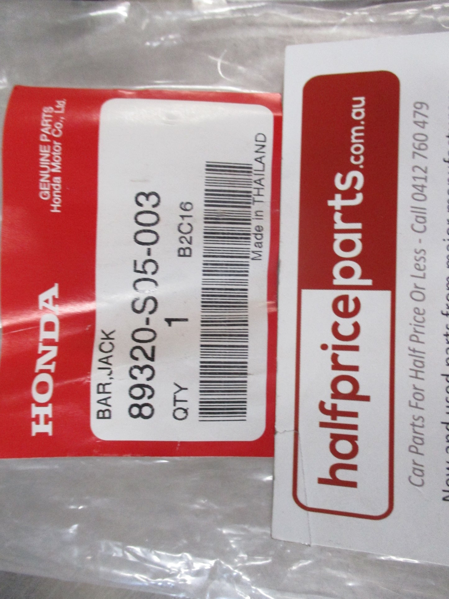 Honda Genuine Spare Wheel Jack Bar New Part