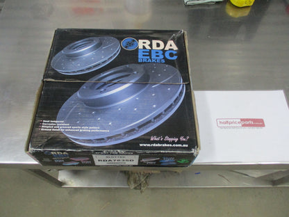 RDA Slotted & Dimpled Front Disc Rotors (Pair) To Suit Chrysler Voyager New Part