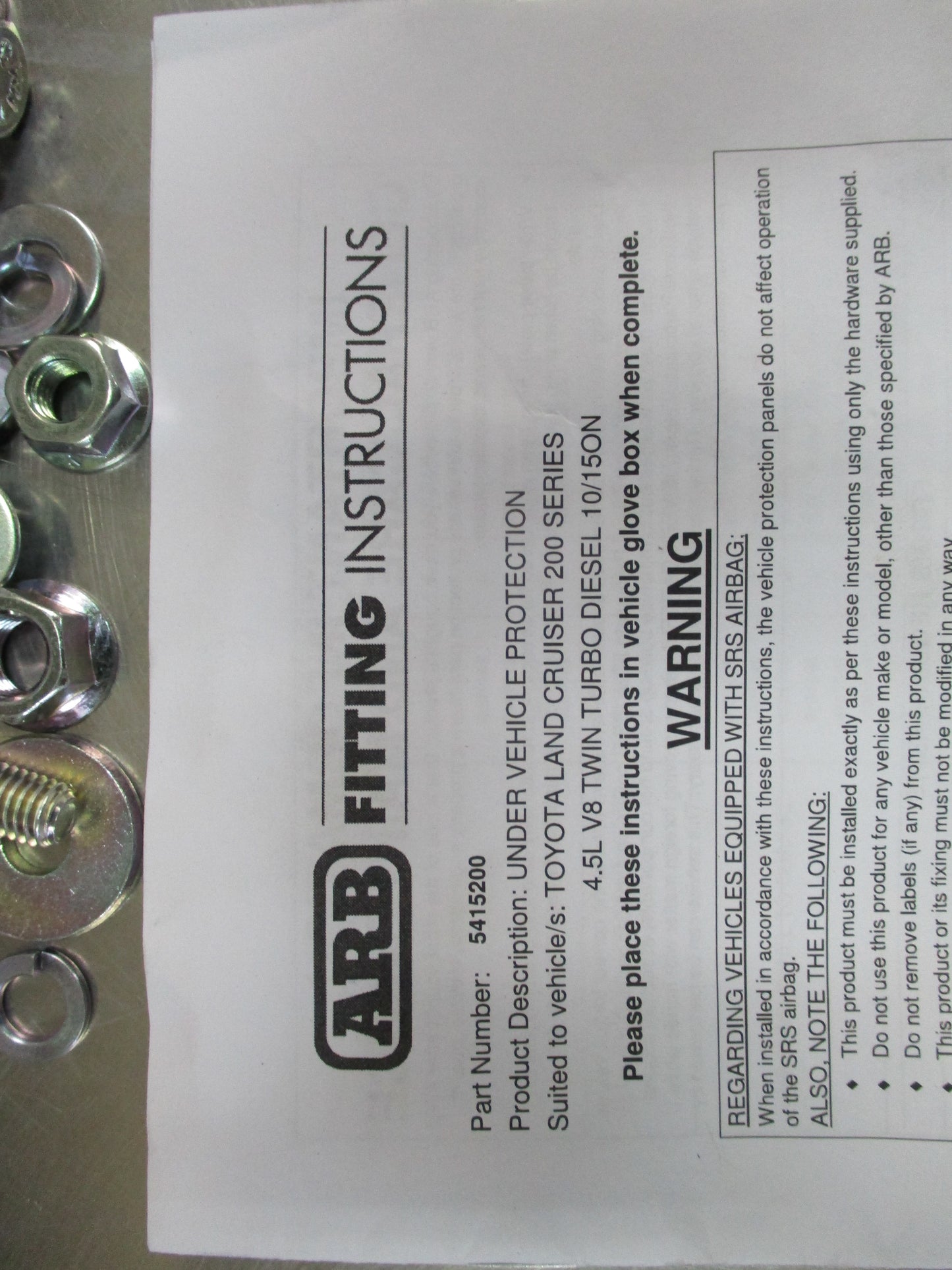 ARB Under Vehicle Protection Bash Plate Kit 3 Part Kit Suits 200 Series Toyota Landcruiser