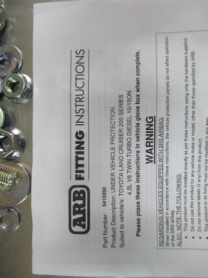 ARB Under Vehicle Protection Bash Plate Kit 3 Part Kit Suits 200 Series Toyota Landcruiser