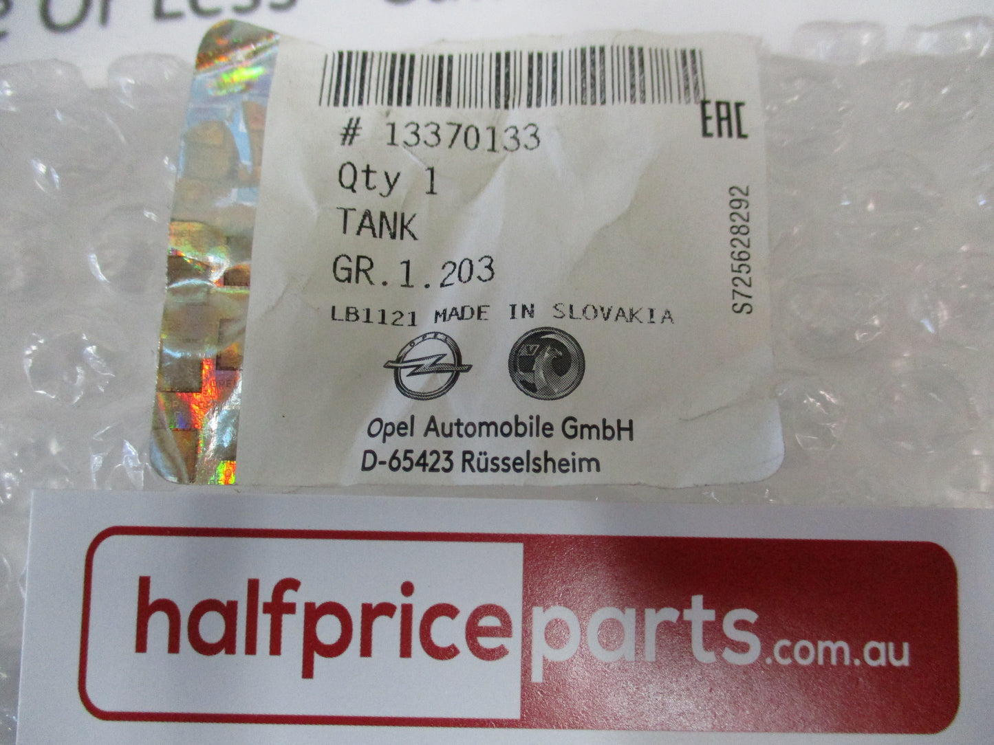Holden Astra / Cascada Genuine Coolant Header Tank With Sensor New Part