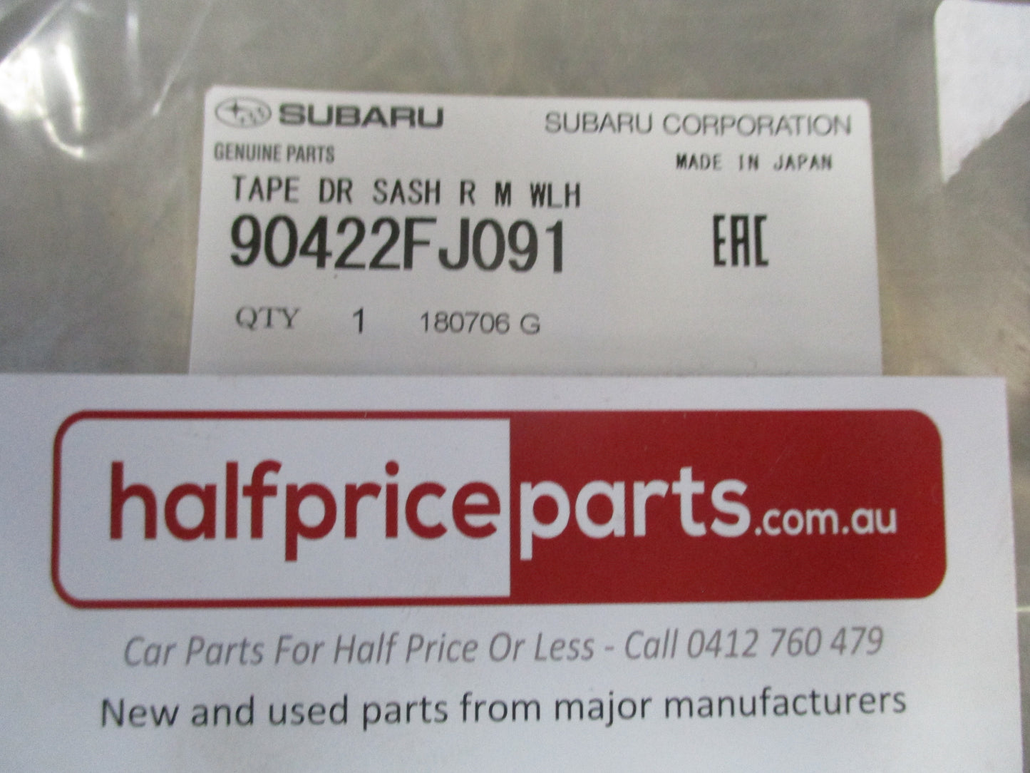 Subaru Impreza/Crosstrek Genuine Left Rear Door Upper Blackout Tape New Part